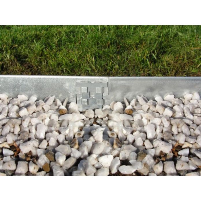 Bordure plane en acier galvanisé ép. 3mm + 3 pieux de fixation