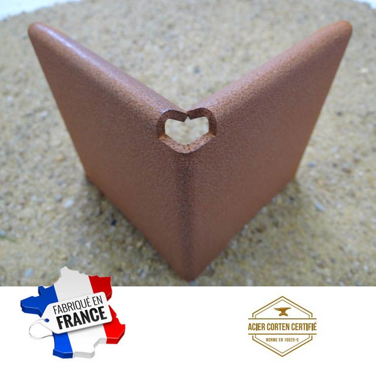 Angle pour bordure plane en acier corten