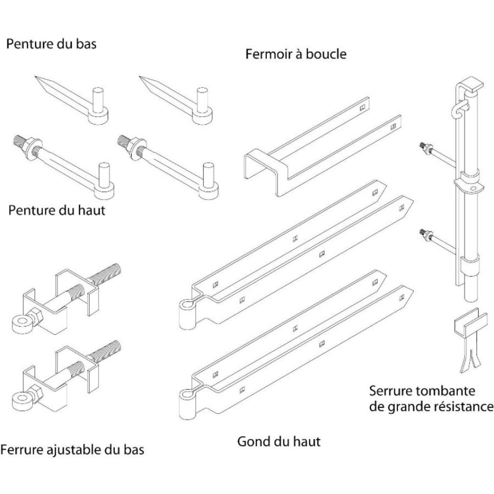 Kit de montage pour barrière anglaise