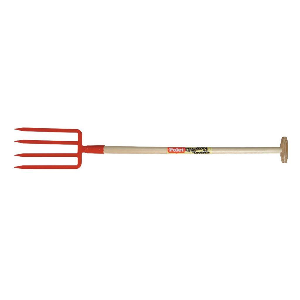 Fourche à bêcher à 4 dents H.300 x L.180 mm manche bois T - POLET