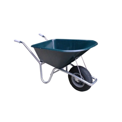 [BROUETTEBACPP100L] Brouette avec bac en plastique - 1 roue (100 L - VERT)