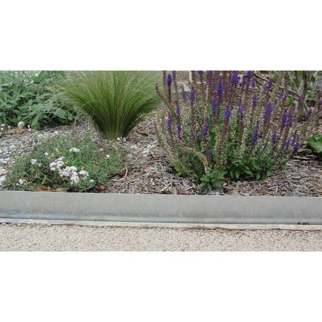 Bordure Flex 197x12cm en acier galvanisé + 2 pieux et 2 boulons