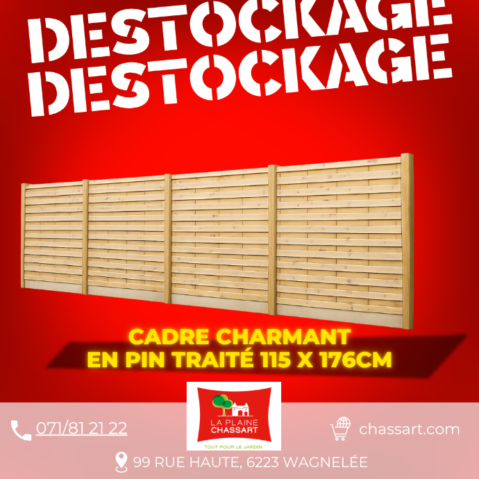 Cadre Charmant (Elegant) en pin traité 115 x 176cm - Déstockage