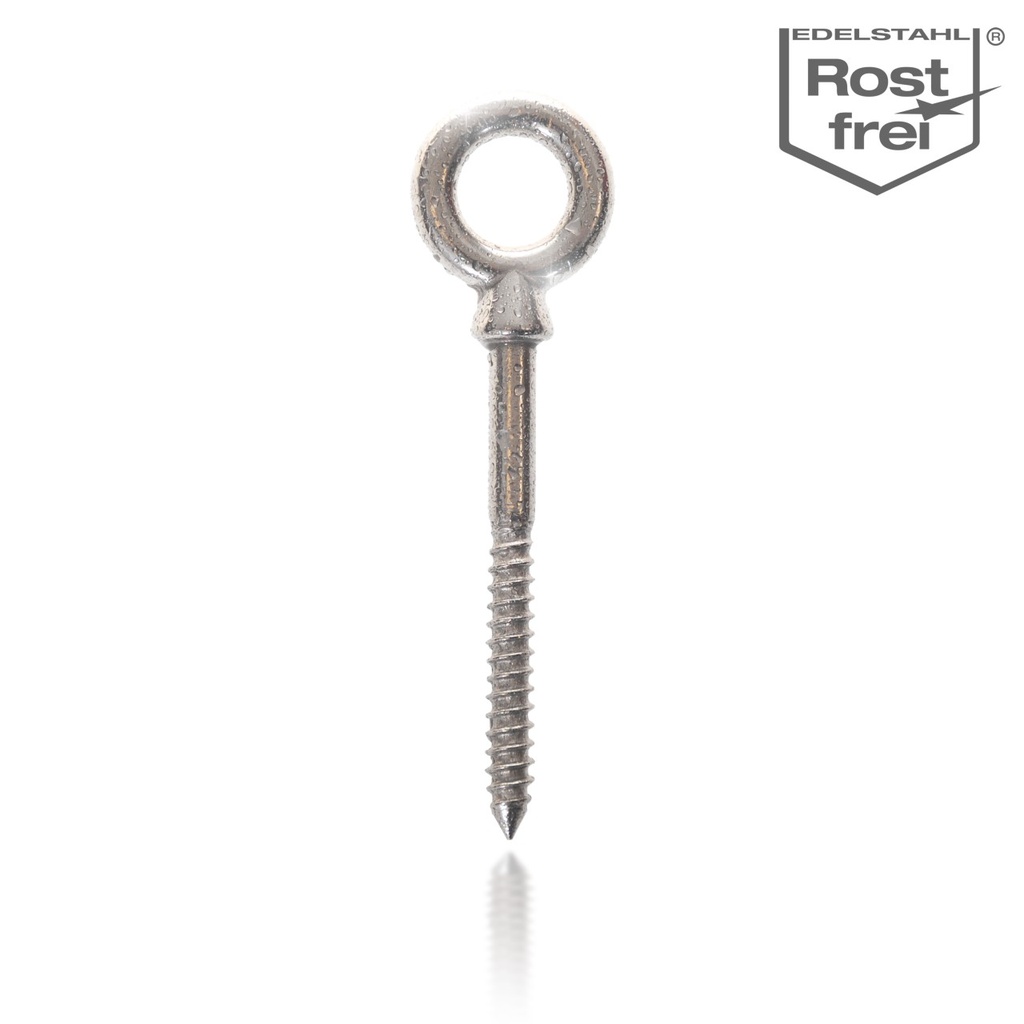 Oeillet à vis avec filetage pour bois (acier inox)