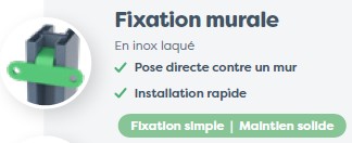 Fixation murale pour poteau Nexo - NOIR