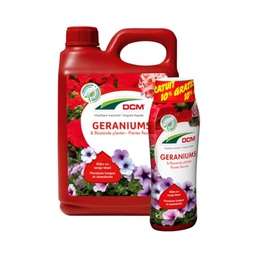 Engrais liquide pour Géraniums, plantes fleuries 3-2-6 + oligo - DCM