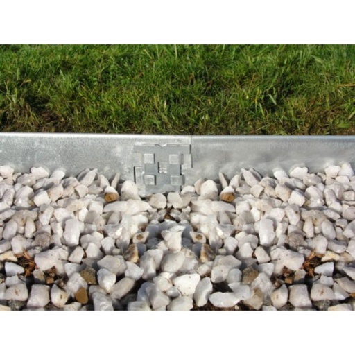 Bordure plane en acier galvanisé ép. 3mm + 3 pieux de fixation