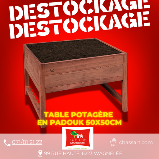 [THOMTABLEPAD50/50] Table potagère en Padouk 50x50cm - Thomas