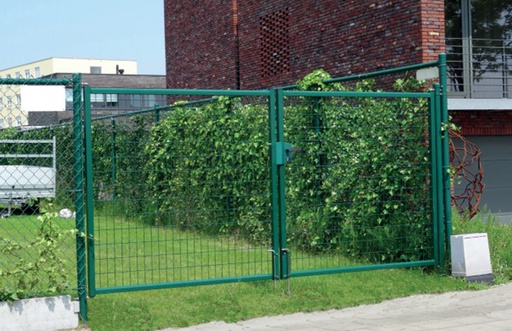 [GRACEDOUBLEH120XL300VERT-RONDS   005] Portillon Grace Vert - Double battant - Poteaux ronds