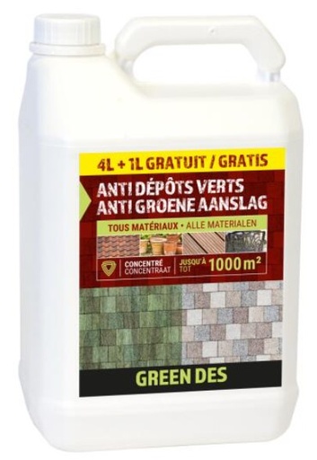 [GREENDES5L] GREEN DES - Anti dépôts verts (4L + 1L GRATUIT)