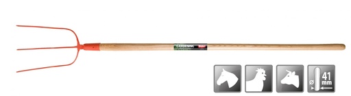[POLETFOURCHEFUMIER!3D!] Fourche à fumier 3 dents H.320xL.200 mm manche bois - POLET