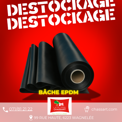 [BACHEFMCHUTE12.2x2.40M-LIQUIDATION] Bâche EPDM Elevate Pondgard 1.02mm - L. 12.20m prédécoupe de 2,40 m