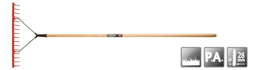 [POLETRATEAUGAZONDROIT16D] Rateau à gazon à 16 dents 600 mm polyamide - POLET