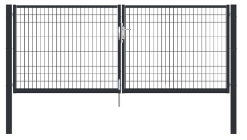 [LIQ-AXYLEDOUBLEH190XL300-ROND 170] Portail Axyle Vert - Double battant - Poteaux carrés à bétonner