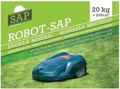 [SAPGAZONROBOT-20KG] SAP engrais minéral Gazon ROBOT 14-6-15+2+bactéries - Sac de 20kg