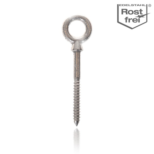 Oeillet à vis avec filetage pour bois (acier inox)